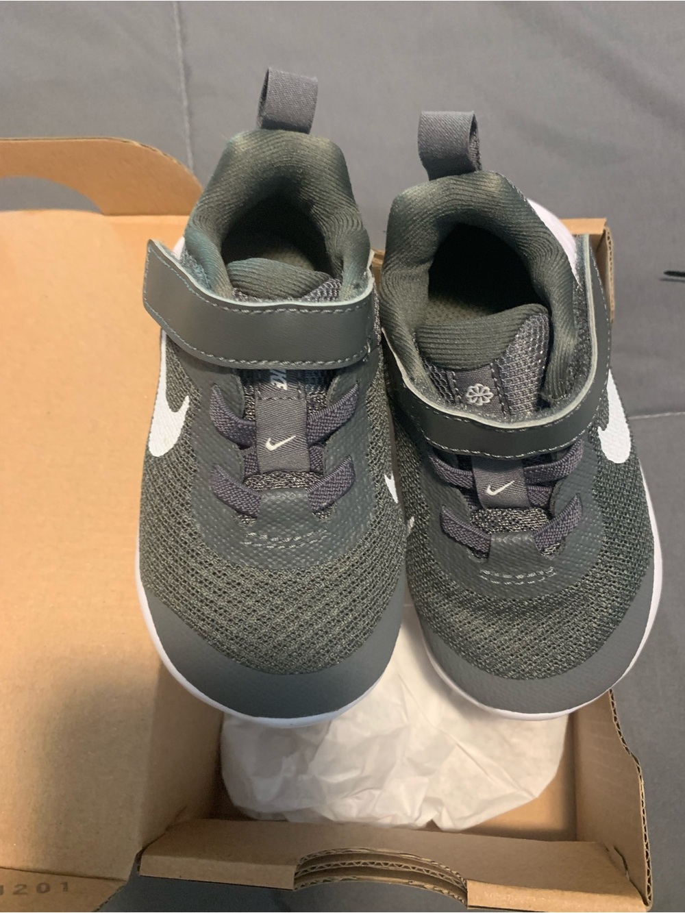 Nike Kids' Revolution Gray/White Lightweight Athletic Shoes